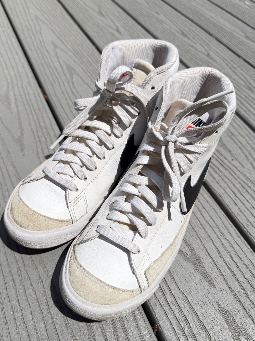 Nike Kids White Black High-Top Sneakers